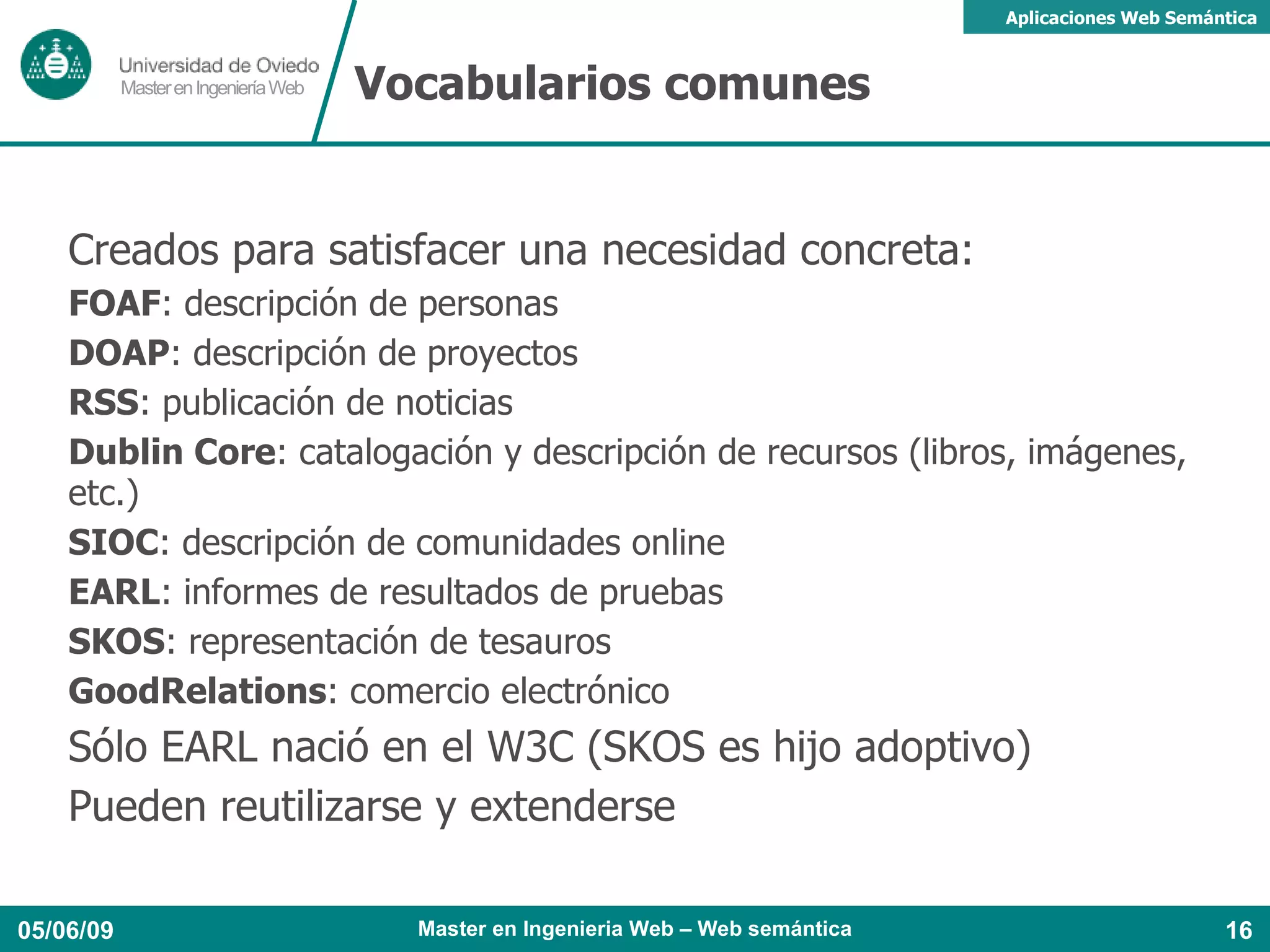 Vocabularios comunes 