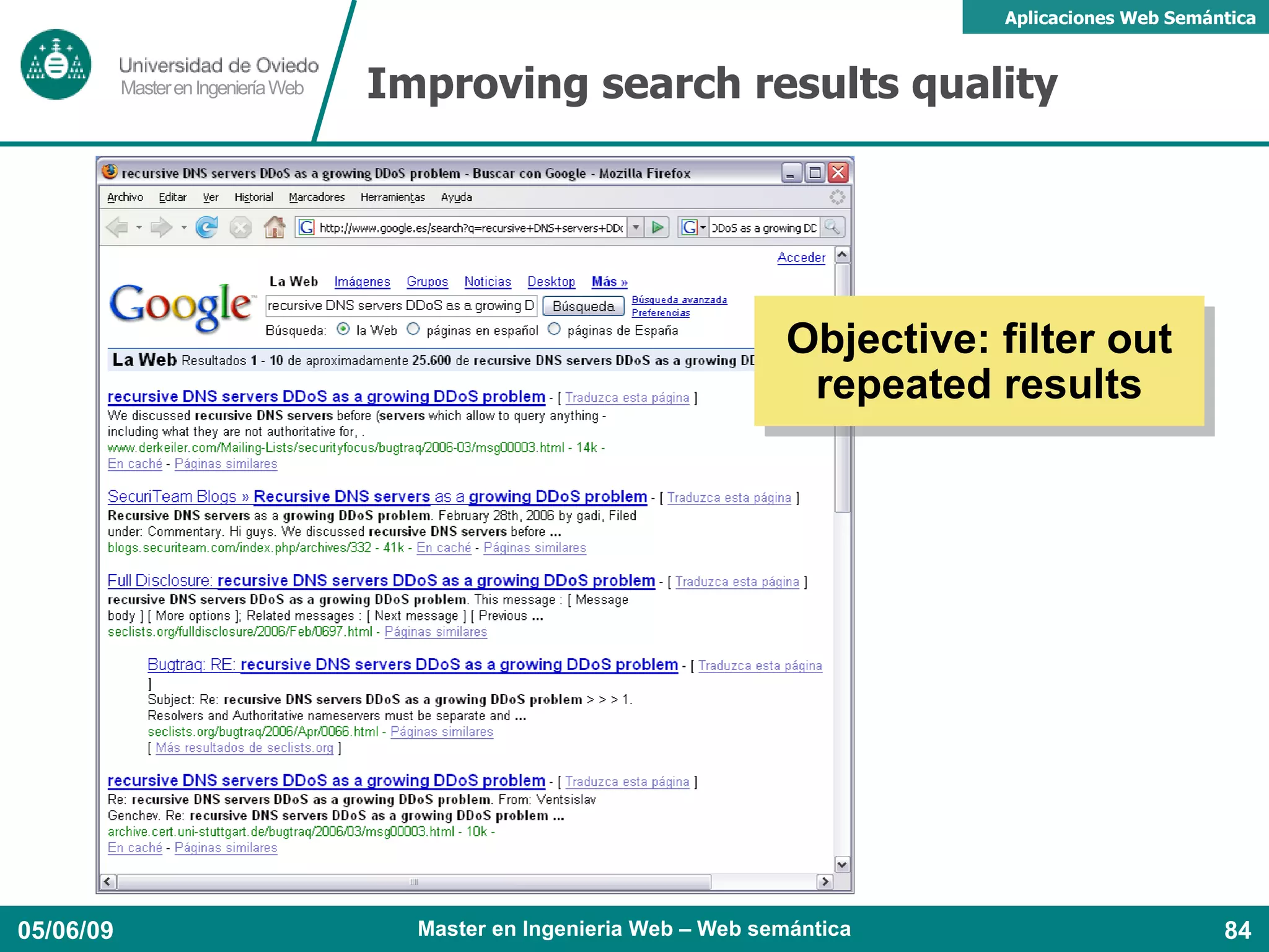 RSS: historia Creado por Netscape (~1999) para su navegador 