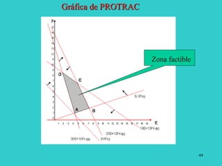 44
Gráfica de PROTRAC
Zona factible
 