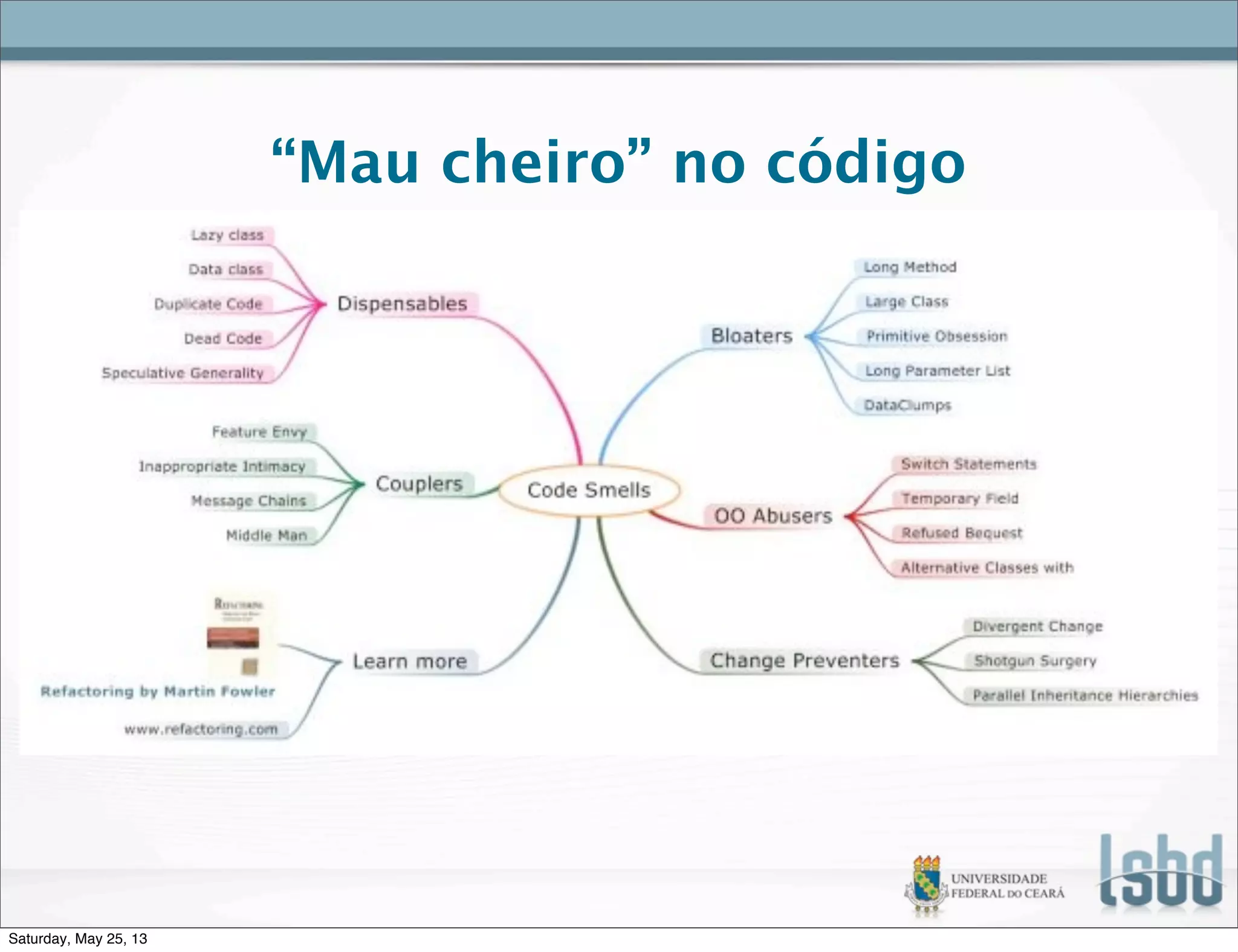 “Mau cheiro” no código
Saturday, May 25, 13
 