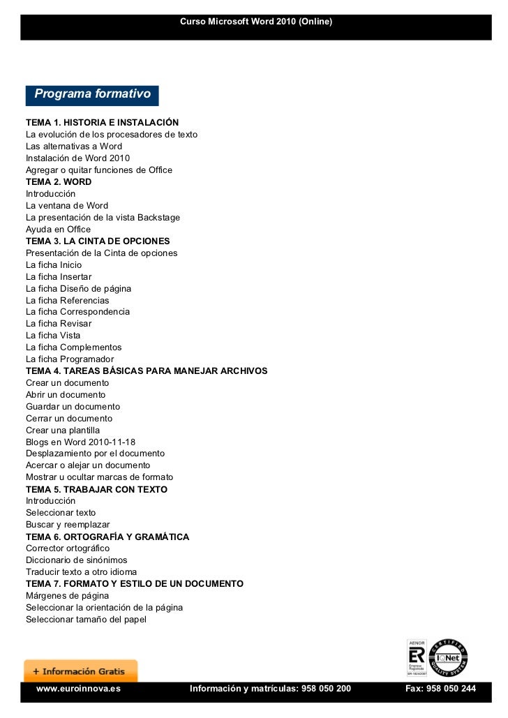 Curso Word 2010 Online