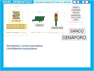 NIVEL SEMÁNTICO
Vocabulario / Lectura perceptiva
Libro/Material manipulativo
VOCABULARIO/LECTURA (C.MEDIO)
 