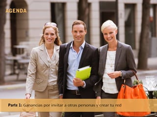 AGENDA
Parte 1: Ganancias por invitar a otras personas y crear tu red
 