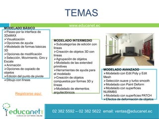 TEMASMODELADO BÁSICOPaseo por la interface de 3DsMAX