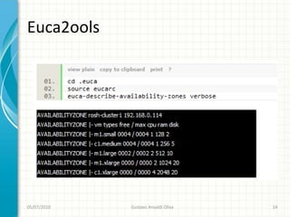 Euca2ools




05/07/2010   Gustavo Ansaldi Oliva   14
 
