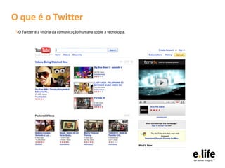 O que é o Twitter
↘O Twitter é a vitória da comunicação humana sobre a tecnologia.
 