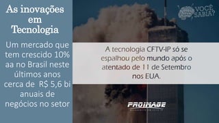 As inovações
em
Tecnologia
Um mercado que
tem crescido 10%
aa no Brasil neste
últimos anos
cerca de R$ 5,6 bi
anuais de
negócios no setor
 