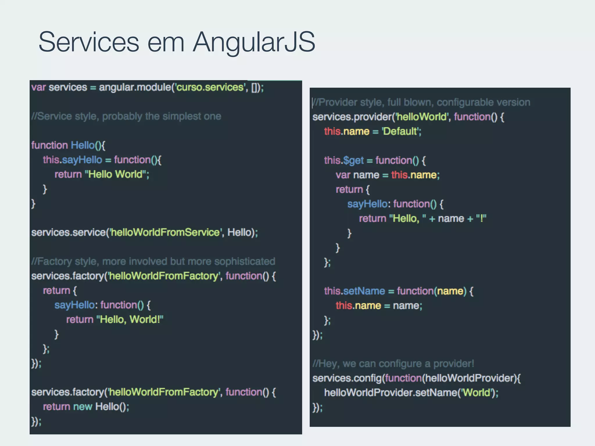 Services em AngularJS
 
