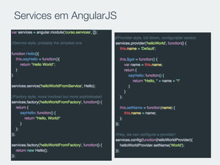 Services em AngularJS
 