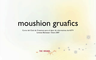 moushion gruaﬁcs
Curso del Club de Creativos para el dpto. de informativos de A3TV
Lorenzo Bennassar / Enero 2007
 
