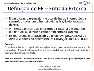 Análise de Ponto de Função - APFIdentificação das Funções de TransaçãoA identificação dos tipos de Funções de Transação nem sempre é trivial por isso o IFPUG construiu a seguinte tabela.