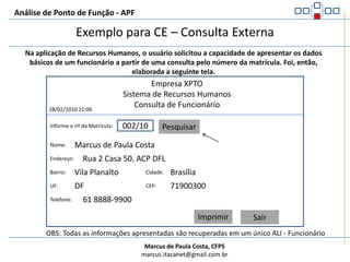 Análise de Ponto de Função - APFContribuição para CE – Consulta Externa