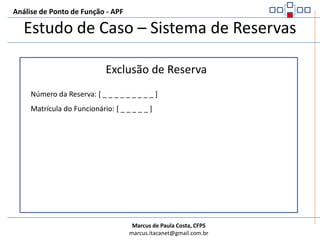 Estudo de Caso – Sistema de ReservasAnálise de Ponto de Função - APFQual a complexidade funcional desta EE de Alterar Reservas? (Verifique na tabela de EE)