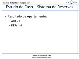 Análise de Ponto de Função - APFEstudo de Caso – Sistema de ReservasRelatório de Apartamentos     Data 02/02/2010NúmeroTipo AptoSSAderbal Luiz Imóveis - ALI Arquivo Referenciado