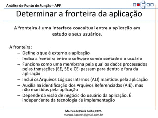 Requisitos do UsuárioAnálise de Ponto de Função - APFAPFFuncionalidadesSoftwareNecessidades do usuárioTecnologiaQualidade