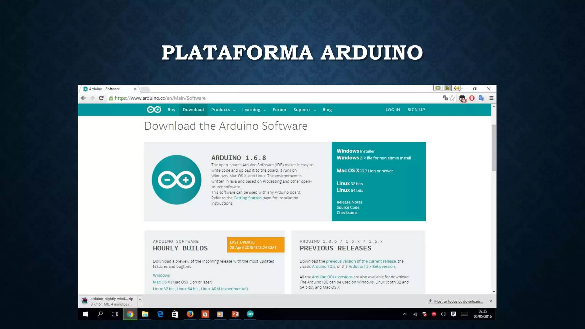PLATAFORMA ARDUINO
 