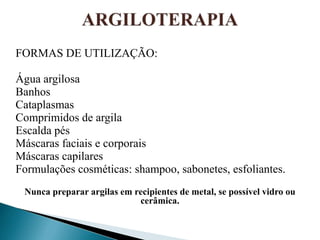 Notas de estudo sobre argiloterapia, importância da argila nos tratamentos  estéticos, Notas de estudo Português (Gramática - Literatura)