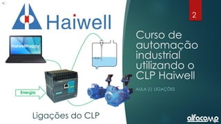 2
Curso de automação utilizando o CLP Haiwell - Aula 2
Curso de
automação
industrial
utilizando o
CLP Haiwell
AULA 2| LIGAÇÕES
Energia
HaiwellHappy
Ligações do CLP
 