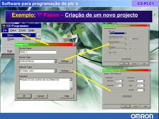 Software para programação de plc´s
Exemplo: 1º Passo – Criação de um novo projecto
 