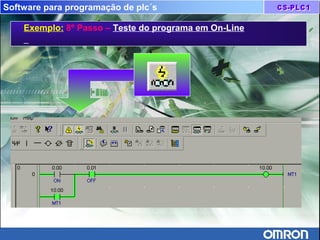 Software para programação de plc´s
Exemplo: 8º Passo – Teste do programa em On-Line
 