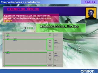 Temporizadores e contadores
EXEMPLOS TÍPICOS
É possível implementar um flip flop com um
período de oscilação e um duty-cycle variável.
Como?Como?
Temporizadores, flip flopTemporizadores, flip flop
 