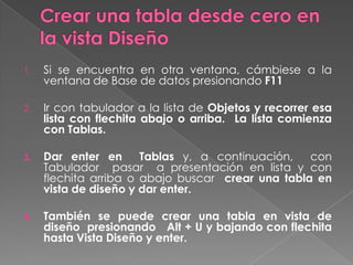 Los módulos. Conjuntos de instrucciones y procedimientos, en lenguaje de programación Visual Basic para Aplicaciones (VBA), con los que se pueden automatizar y modificar operaciones propias de la base de datos.