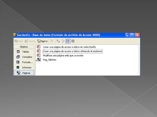 Como Crear Un Informe En la ventana de base de datos elegimos el objeto Informes.