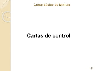 Curso básico de Minitab
Curso básico de Minitab
Cartas de control
151
 