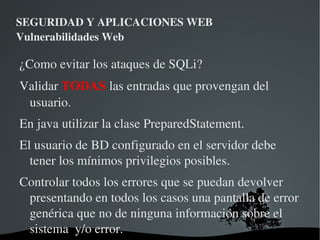 La aplicación presenta una pantalla de error genérica cuando la query falla 