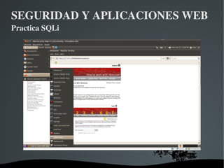 SEGURIDAD Y APLICACIONES WEB Practica SQLi <ul><li>Burp Suite  