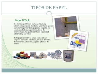 TIPOS DE PAPEL
 