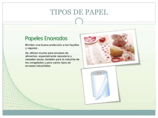 TIPOS DE PAPEL
 
