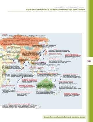 CURSO BÁSICO DE FORMACIÓN CONTINUA:
                                                        Relevancia de la profesión docente en la escuela del nuevo milenio




Finlandia
Año e invierno (diciembre 2009 a febrero 2010) más fríos desde 1987; nueva temperatura máxima
nacional registrada el 29 de julio (37,2 ºC), superior en 1,3 ºC a la de 1914; década (2001-2010)
más calurosa desde el establecimiento de registros en el decenio de 1840
                                      Federación de Rusia
    Altas temperaturas en el oeste durante junio y julio; temperatura máxima jamás registrada
    (38,2 ºC) en Moscú (máxima anterior establecida hace 91 años); un calor extremo
    exacerbó la sequía, la peor desde 1972; el período de junio a agosto fue el más
    caluroso del registro histórico establecido hace 130 años                                Mongolia
                                                                       Temperaturas más frías que la media durante el primer
                    Pakistán                                           cuatrimestre del año; temperaturas promedio entre
            Fuertes lluvias monzónicas pro-                            enero a abril inferiores a la media en 2 a 5 ºC
            dujeron graves inundaciones en                                                                                 Japón
            algunas zonas de Pakistán (julio),                    China                                       Verano (junio a agosto) más caluroso desde el
            las peores desde 1929, y afecta- Verano (junio a agosto) más caluroso desde                       establecimiento de registros nacionales en 1898
            ron a 2,5 millones de personas      1961; lluvias sin precedentes durante agos-
                                                to en el sureste, que produjeron el desbor-                    Tifón Kompasu (agosto)
           Pakistán                             damiento de ríos y las peores inundacio-                       Vientos máximos de 185 Km/h          Temporada de tifones
Temperatura máxima sin precedentes              nes en la región en más de 10 años                             Tifón más fuerte que haya azotado en el noroeste del Pacífico
de 53,5 ºC en Pakistán, registrada en                                                                          Seúl en 15 años                      Actividad inferior al promedio
Mohenjo Daro el 26 de mayo, la             India                Bangladesh                                                                          14 tormentas y 7 tifones
más elevada en Asia desde 1942         Año más caluroso         Estación del monzón                            Tifón Megi (octubre)
                                                                más seca desde 1994                            Vientos máximos de 290 Km/h
                                       desde el estableci-
                                       miento de regis-
                                                                       Ciclón Tropical Giri (octubre)
                                                                                                               Ciclón tropical más intenso del mundo desde 2005
                                                                                                               y en el noroeste del Pacífico desde 1983
                                                                                                                                                                                      135
Ciclón tropical Phet (mayo)            tros naciona-
Vientos máximos de 230 Km/h            les en 1901                     Vientos máximos de 250 km/h
Segunda tormenta más intensa que                                       Ciclón más destructivo de 2010 por la intensidad de sus vientos
se forma en el mar Arábigo después del                                  y las mareas de tempestad: más de 150 muertos en Myanmar
ciclón tropical Guno de 2007; causó creci-                    Ciclón tropical Laila (mayo)                    Guam
das y deslizamientos de terreno importantes                   Vientos máximos de 120 Km/h              Peor sequía desde 1998
                                                              La tormenta de mayo fue la primera en    durante enero a mayo
                                Sri Lanka                     20 años en afectar el sureste de India
                     Lluvias monzónicas y bandas de lluvia
  Kenya              del ciclón tropical Laila produjeron las peores           Ciclones tropicales – Región australiana
Semanas de inten- crecidas en 50 años (mayo). Abundantes lluvias y             Por primera vez desde el establecimiento de registros    Ciclón tropical Tomas (marzo)
sas lluvias produje- crecidas durante diciembre dañaron cerca de 8 000         fiables en 1960 no se informó de ningún ciclón           Vientos máximos de 185 Km/h
ron aludes de lodo viviendas y afectaron a más de 350 000 personas             tropical durante febrero en la región australiana        Ciclón tropical más intenso en llegar a
y las peores crecidas                                                                                                                   tierra en Fiji desde el ciclón Bebe en 1972
en más de 10 años                               Temporada de ciclones en
                                              el norte del océano Índico
                                              Actividad superior al promedio                  Australia                          Ciclón tropical Ului (marzo)
                                              4 tormentas y 2 ciclones      Año más húmedo desde 2000 y tercer                   Vientos máximos de 260 Km/h
                                                                            año más húmedo desde el establecimiento              Pasó de tormenta tropical a adquirir una
                                                                                                                                 intensidad equivalente a la de un huracán
Tormenta tropical Hubert              Temporada de ciclones                 de registros en 1900; primavera (septiembre
                                                                                                                                 de categoría 5 en 24 horas, igualando
(marzo)                               en el sur del océano Índico           a noviembre) más húmeda que se haya regis-
                                                                                                                                 al huracán Wilma (Atlántico) por ser la
Vientos máximos de 65 Km/h            Actividad inferior al promedio        trado en toda Australia; crecidas generalizadas
                                                                            en el noreste debido a semanas de fuertes            intensificación más rápida de un sistema tropical
Lluvias torrenciales y                11 tormentas y 5 ciclones
crecidas dejaron 10 muertos                                                 lluvias en diciembre, las peores en Queensland,
y 38 000 personas perdieron                                                 donde murieron 16 personas y cerca de
                                  Ciclón tropical Edzani (enero)            200 000 resultaron afectadas; crecidas más
sus viviendas
                                  Vientos máximos de 220 km/h               importantes desde el decenio de 1970                           Temporada de ciclones
                                  Uno de los 4 ciclones                                                                                    tropicales en el Pacífico sur
                                  más intensos de 2010                                                                                     Actividad inferior al promedio
                                                                                                                                           11 tormentas y 5 ciclones




             Extensión de hielos marinos en la Antártida
 Octava menor extensión de hielos marinos durante la temporada de deshielo;
 tercera mayor extensión de hielos marinos (después de la de 2006 y 2007)
 durante la expansión anual desde el establecimiento de registros en 1979




        En el Pací co oriental las temperaturas de la                            de la super cie del mar en la zona que rodea a                         Figura 5. Anomalías
        super cie del mar fueron inferiores a la media                           Australia fueron también las más elevadas de                           climáticas y sucesos
        debido a la formación de un episodio de La                               las que se tenga registro.                                             importantes en 2010
        Niña, pero fueron superiores a la media en la
                                                                                               Dirección General de Formación Continua (Fuente: Centro Nacional
                                                                                                                                       de Maestros en Servicio
        mayoría de las otras regiones. En el Atlántico                           África y la península Arábiga                                          de Datos Climáticos de la
        tropical las temperaturas fueron especialmente                           El año 2010 fue extraordinariamente cálido en                          NOAA, Estados Unidos)
 
