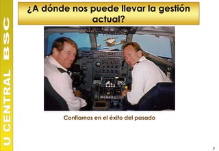 ¿A dónde nos puede llevar la gestión
             actual?




        Confiarnos en el éxito del pasado




                                            7
 