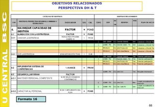 OBJETIVOS RELACIONADOS
                PERSPECTIVA DH & T




Formato 16

                                      88
 