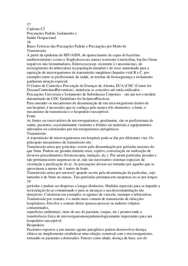 Curso basico de controle de infeccao hospitalar caderno a