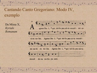 Cantando Canto Gregoriano: Modo IV, exemplo Da Missa X,  Kyriale Romanum 