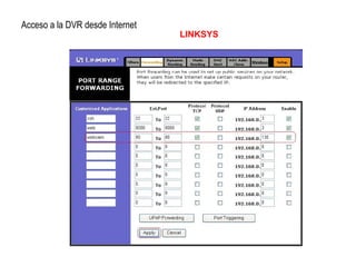 Acceso a la DVR desde Internet
LINKSYS
 