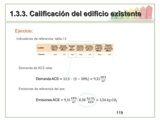 119
1.3.3. Calificación del edificio existente1.3.3. Calificación del edificio existente
 