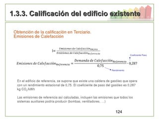 124
1.3.3. Calificación del edificio existente1.3.3. Calificación del edificio existente
Rendimiento
Coeficiente Paso
 