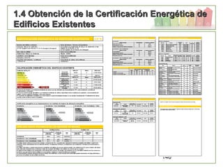 146
1.4 Obtención de la Certificación Energética de1.4 Obtención de la Certificación Energética de
Edificios ExistentesEdificios Existentes
 