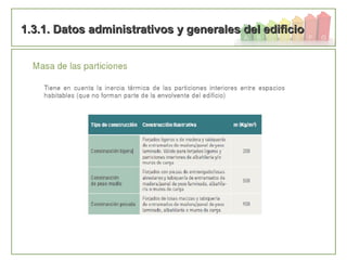 32
1.3.1. Datos administrativos y generales del edificio1.3.1. Datos administrativos y generales del edificio
 