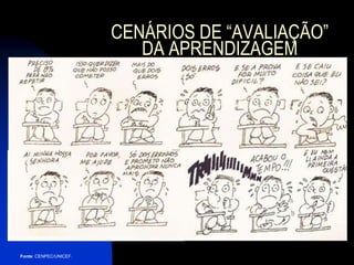 CENÁRIOS DE “AVALIAÇÃO”
                           DA APRENDIZAGEM




Fonte: CENPEC/UNICEF.
 