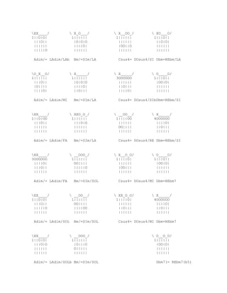 XX____/            X_O___/        X__OO_/         XO___O/
1||O|O|             1||||||         1||||||          1|||O||
 |||O||              |O|O|O          ||||||           ||O|O|
 ||||||              ||||O|          |OO||O           ||||||
 |||||O              ||||||          ||||||           ||||||

 Adim/= LAdim/LAb    Bm/=SIm/LA      Csus4= DOsus4/SI Dbm=REbm/LA


O_X__O/            X_____/        X_____/         O____O/
1||||||             1||||||         3OOOOOO          1|||O||
 |||O||              |O|O|O          ||||||           |OO|O|
 |O||||              ||||O|          ||O|||           ||||||
 ||||O|              ||O|||          ||||O|           ||||||

 Adim/= LAdim/MI     Bm/=SIm/LA      Csus4= DOsus4/SIbDbm=REbm/SI


XX____/            XXO_O_/        __OO__/         X_____/
1||O|OO             1||||||         1||||OO          4OOOOOO
 |||O||              |||O|O          ||||||           ||||O|
 ||||||              ||||||          OO||||           ||O|||
 ||||||              ||||||          ||||||           ||||||

 Adim/= LAdim/FA     Bm/=SIm/LA      Csus4= DOsus4/RE Dbm=REbm/SI


XX____/            __OOO_/        X__O_O/         O____O/
3OOOOOO             1||||||         1||||O|          1|||O||
 ||||O|              OO||||          ||||||           |OO|O|
 |||O||              |||||O          |OO|||           ||||||
 ||||||              ||||||          ||||||           ||||||

 Adim/= LAdim/FA     Bm/=SIm/SOL     Csus4= DOsus4/MI Dbm=REbm7


XX____/            __OO__/        XX_O_O/         X_____/
1||O|O|             1||||||         1||||O|          4OOOOOO
 |||O||              OO||||          ||||||           ||||O|
 |||||O              ||||OO          ||O|||           ||O|||
 ||||||              ||||||          ||||||           ||||||

 Adim/= LAdim/SOL    Bm/=SIm/SOL     Csus4= DOsus4/MI Dbm=REbm7


XX____/            __OOO_/                         O__O_O/
1||O|O|             1||||||                          1||||||
 |||O|O              |O|||O                           |OO|O|
 ||||||              O|||||                           ||||||
 ||||||              ||||||                           ||||||

 Adim/= LAdim/SOLb Bm/=SIm/SOL                        Dbm7(= REbm7(b5)
 