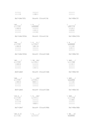 ||||||           ||||||                ||||||
 |||||O           ||OO||                ||||||

 Am/=LAm/SOL      Bsus4= SIsus4/LA      Dm/=REm/SI


XO____/         X_____/              ______/
1||||O|          2OOOOOO               1OO|||O
 ||OO|O           ||||||                |||O||
 ||||||           ||O|||                ||O|O|
 ||||||           ||||O|                ||||||

 Am/=LAm/SOLb     Bsus4= SIsus4/LA      Dm/=REm/SIb


XX____/         O___O_/              X_____/
1||||O|          1|||O||               5OOOOOO
 ||OO|O           |OO||O                ||||O|
 ||||||           ||||||                ||O|||
 ||||||           ||||||                ||||||

 Am/=LAm/SOLb     Bsus4= SIsus4/LAb     Dm/=REm/DO


XO____/         OX__OO/              XXO___/
1||||O|          1|||O||               1||||OO
 ||OO|O           ||||||                |||O||
 ||||||           ||||||                ||||||
 ||||||           ||O|||                ||||||

 Am6=LAm6         Bsus4= SIsus4/LAb     Dm/=REm/DO


XX____/         ____OO/              XXO___/
1||||O|          1|||O||               5OOOOOO
 ||OO|O           OOO|||                ||||O|
 ||||||           ||||||                ||||||
 ||||||           ||||||                ||||||

 Am6=LAm6         Bsus4= SIsus4/LAb     Dm/=REm/DO


OO_O__/         X___XO/              XXO___/
1||||O|          1||||||               1|||||O
 ||O|||           ||||||                |||OO|
 |||||O           ||||||                ||||||
 ||||||           |OOO||                ||||||

 Am7=LAm7         Bsus4= SIsus4/REb     Dm/=REm/REb


XO_O_O/         X_____/              XX___O/
1||||O|          1||||||               6OOOOOO
 