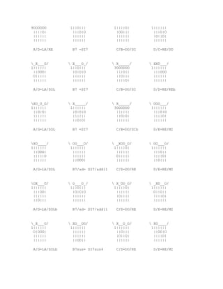 9OOOOOO         1||O|||              1||||O|        1||||||
 ||||O|          |||O|O               |OO|||         |||O|O
 ||||||          ||||||               ||||||         |O||O|
 ||||||          ||||||               ||||||         ||||||

 A/D=LA/RE       B7 =SI7              C/B=DO/SI      D/C=RE/DO


_X___O/        X___O_/             X_____/       XXO___/
1||||||         1||O|||              3OOOOOO        1||||||
 ||OOO|          |O|O|O               |||O||         |||OOO
 O|||||          ||||||               ||O|||         ||||||
 ||||||          ||||||               ||||O|         ||||||

 A/G=LA/SOL      B7 =SI7              C/B=DO/SI      D/D=RE/REb


XO_O_O/        X_____/             X_____/       OOO___/
1||||||         1||||||              3OOOOOO        1||||||
 ||O|O|          |O|O|O               ||||||         |||O|O
 ||||||          ||||||               ||O|O|         ||||O|
 ||||||          ||O|O|               ||||||         ||||||

 A/G=LA/SOL      B7 =SI7              C/B=DO/SIb     D/E=RE/MI


XO____/        OO___O/             _XOO_O/       OO___O/
1||||||         1||||||              1||||O|        1||||||
 ||OOO|          ||||||               ||||||         |||O||
 |||||O          ||||||               O|||||         ||||O|
 ||||||          ||OOO|               ||||||         ||O|||

 A/G=LA/SOL      B7/ad= SI7/add11     C/D=DO/RE      D/E=RE/MI


OX___O/        O___O_/             X_OO_O/       _XO__O/
1||||||         1||O|||              1||||O|        1||||||
 |||OO|          |O|O|O               ||||||         O||O||
 ||||||          ||||||               |O||||         ||||O|
 ||O|||          ||||||               ||||||         ||||||

 A/G=LA/SOLb     B7/ad= SI7/add11     C/D=DO/RE      D/E=RE/MI


_X___O/        XO__OO/             X__O_O/       XO____/
1||||||         1||||||              1||||||        1||||||
 O|OOO|          ||||||               ||O|||         ||OO|O
 ||||||          ||||||               |O||O|         ||||O|
 ||||||          ||OO||               ||||||         ||||||

 A/G=LA/SOLb     B7sus= SI7sus4       C/D=DO/RE      D/E=RE/MI
 