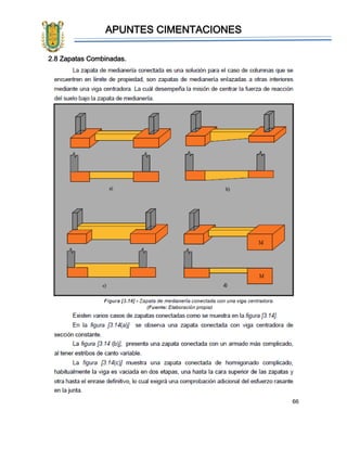 APUNTES CIMENTACIONES
66
2.8 Zapatas Combinadas.
 
