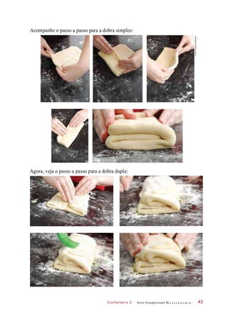 C onf eiteir o 2
Acompanhe o passo a passo para a dobra simples:
Agora, veja o passo a passo para a dobra dupla:
Arco Ocupacional G a s t r o n o m i a 43
Fotos©DeboraFeddersen
 