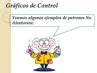 Gráficos de Control
Veamos algunos ejemplos de patrones No
Aleatorios:
 