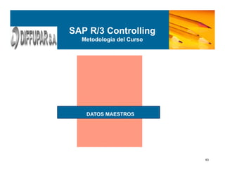 63
SAP R/3 Controlling
Metodología del Curso
DATOS MAESTROS
 